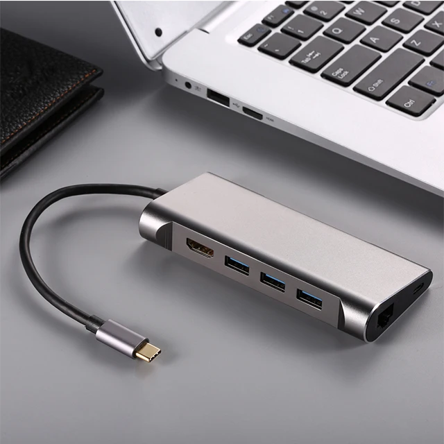  Type C до 3 0 USB-концентратор RJ45 гигабитный Ethernet SD/TF кардридер