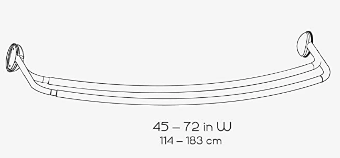 Double pole half-circle adjustable telescopic shower curtain rod