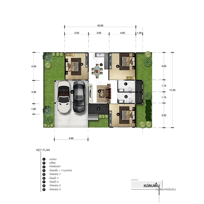 A Detached house included land 400 Square Meter Thungsong