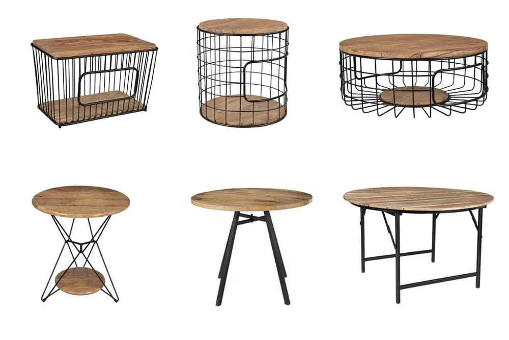 Modern Round Hairpin Side End Accent Table Living Room Coffee Table