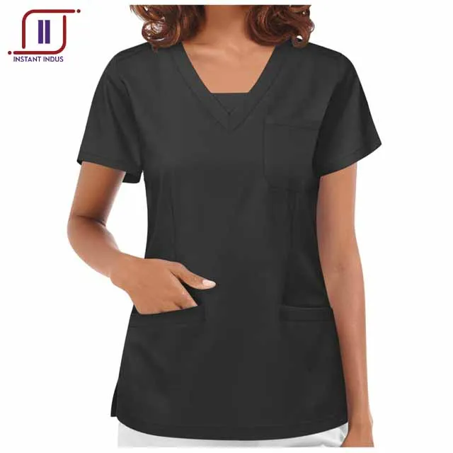 Wholesale Short Sleeve Shirts Medical Designs Cherokee Jogger Plus Size White Hospital Nursing Scrubs Tops Nurse Uniform OEM