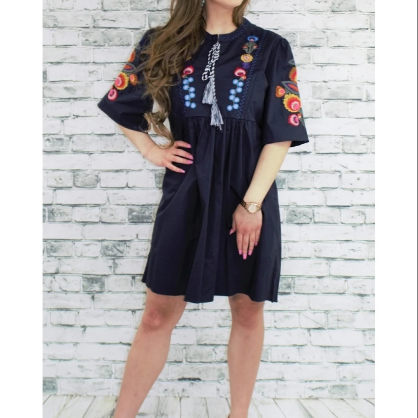 New Arrival Blue Embroidery White Tunic design images, indian tunic patterns for sewing