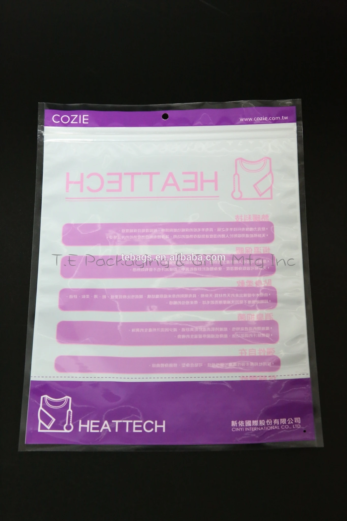 Square Bottom Plastic Bag for Clothes Packaging Food Packaging