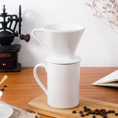 Ceramic coffee dripper set coffee brewer filter with coffee mug