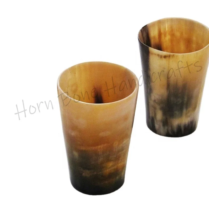 High Quality Natural Horn Shot Glass Vodka And Tequila Glass Mini Glass Buffalo Horn Made Viking Style Drinking Horn Cups