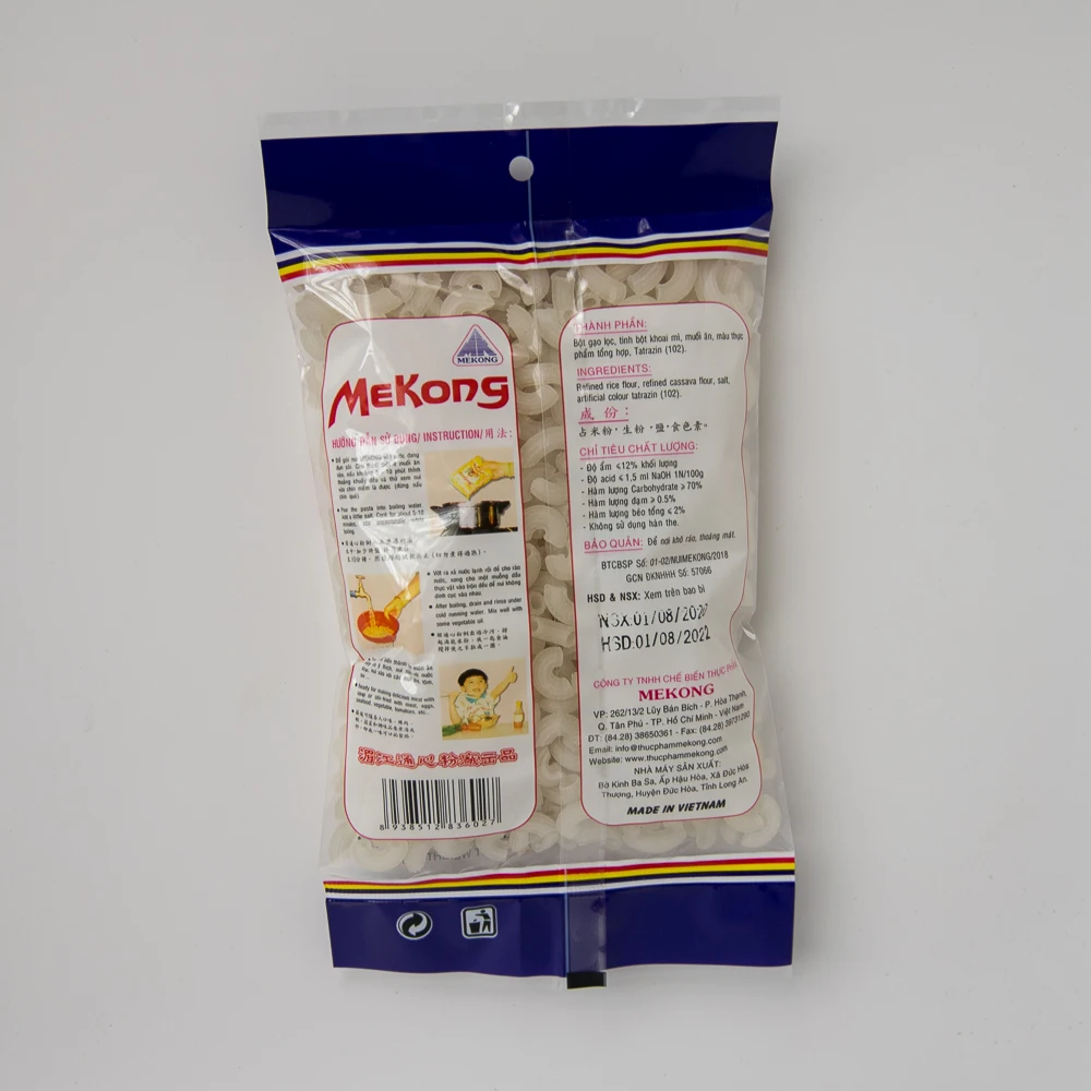 Refined Processing Type Instant Short Macaroni Shape White Color Rice Macaroni Rice Pasta Noodle