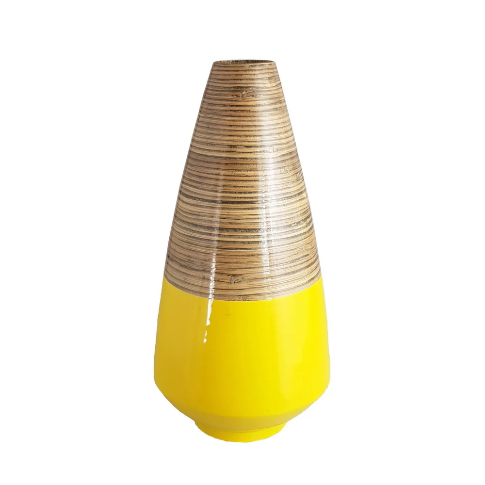 High Quality Spun Bamboo Vase Handmade in Vietnam for Home Decoration and Stylish Bamboo Craft
