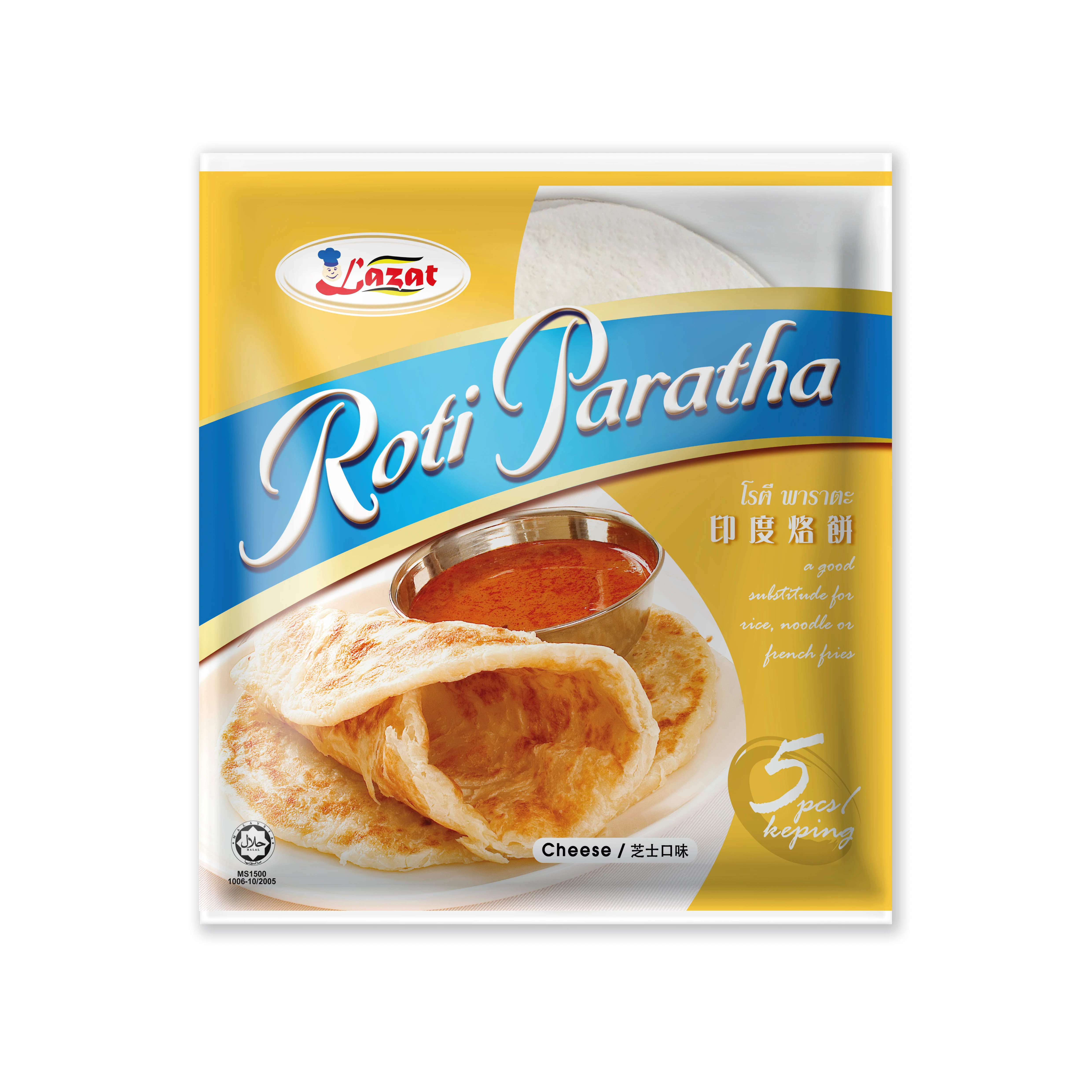 Замороженный жаровня лазат в Халяль-сыре Paratha 5 дюймов (400 г X 30