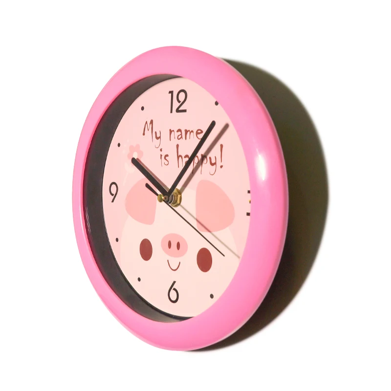 W107 8 inch Home Cheap Mechanic Plastic Bedroom Living Room Decor Cartoon Sleep Child For Kids Wall Clock