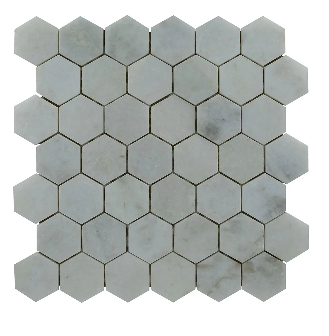 Rainforest Green Yellow Hexagone Shape Mosaic Tiles at Wholesale Price from India