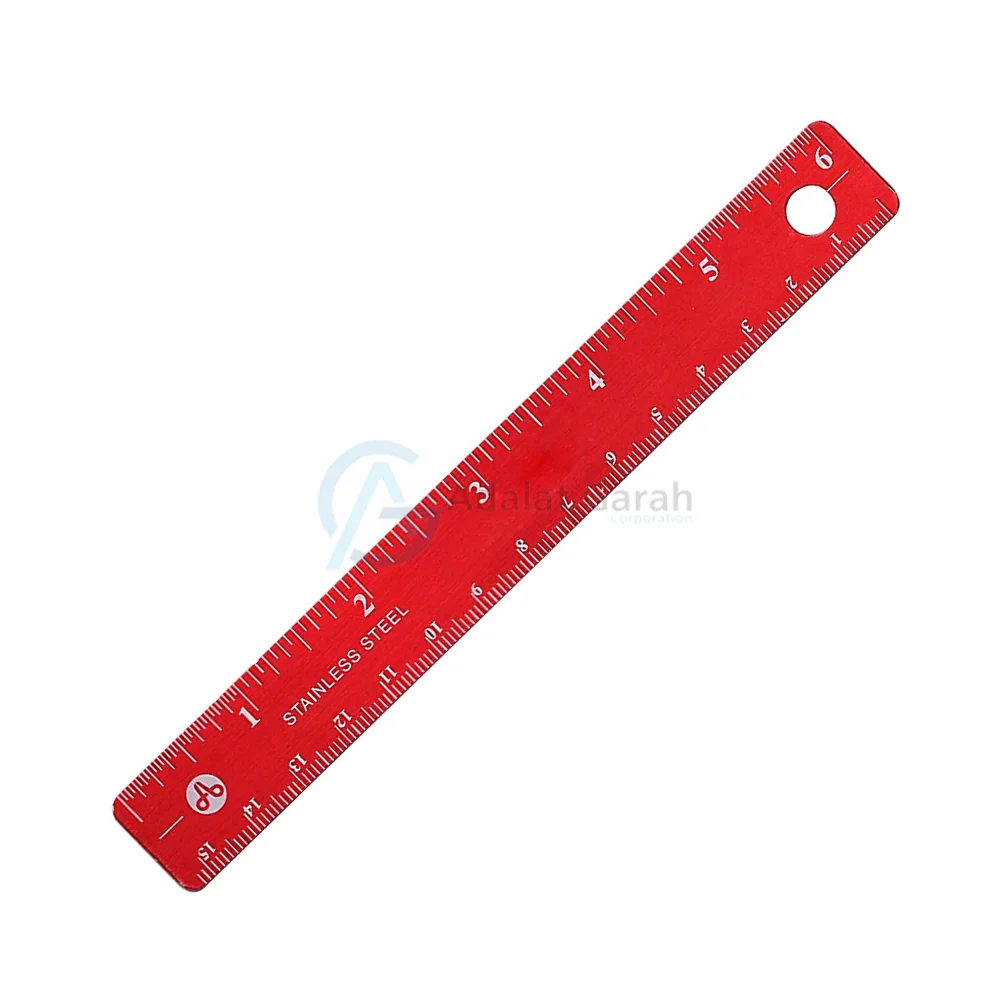 
6 inch Metal Ruler Stainless Steel Straight Edge Drawing Cutting Non Skid Back 