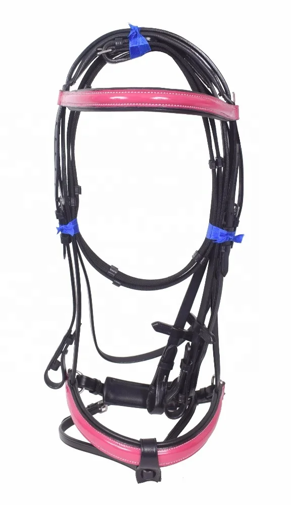 Purple & Pink Patent Leather Horse Riding Bridle Set Suppliers SS and Brass Buckles Hardware