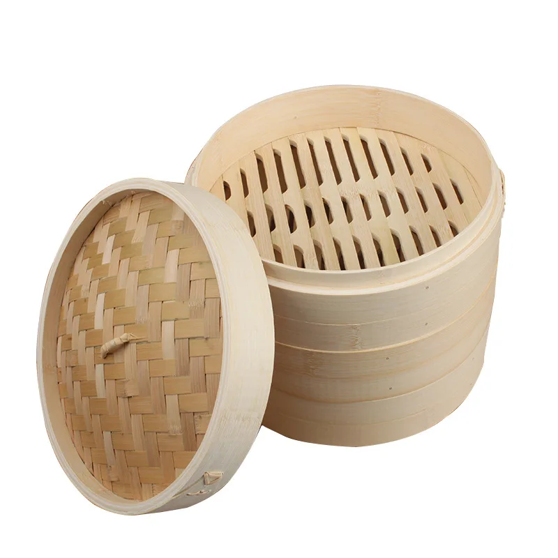 multi size round natural xiao long bao baozi bamboo steamer kitchen restaurant dining room
