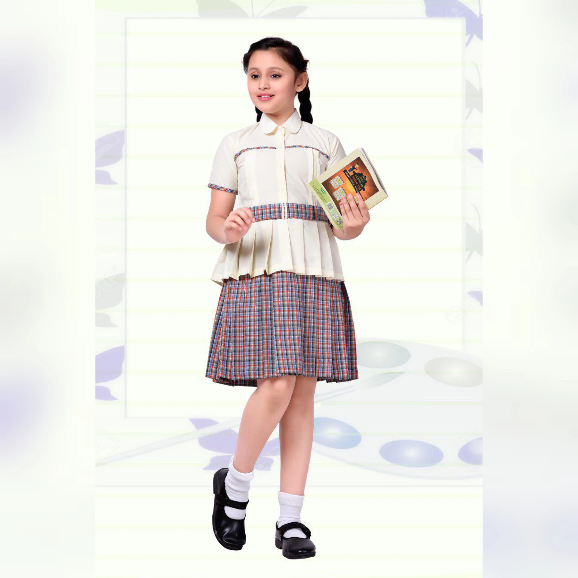 
Polyester Cotton school uniform fabric and garment for all sizes 