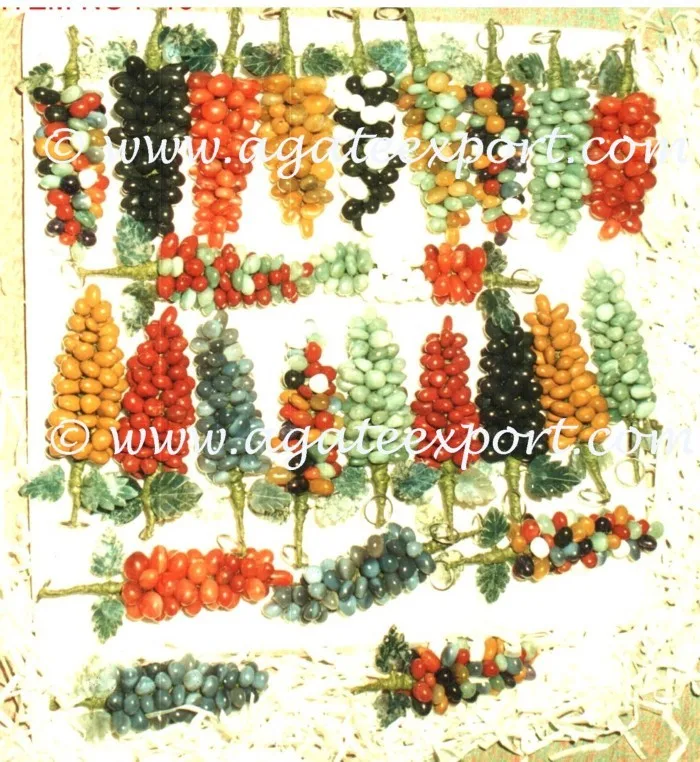 Semiprecious Mix Stone Agate Grapes Decoration
