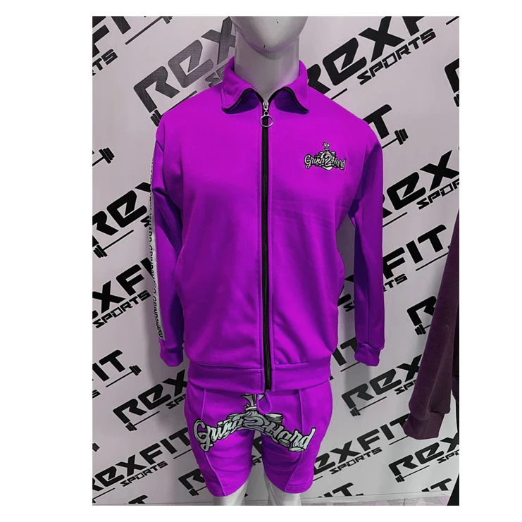 REXFITSPORTS 2022 Wholesale Custom New Arrival Cotton Jogging Sportswear Gym Tracksuit And Short 2 Piece Shorts Track Suit Men