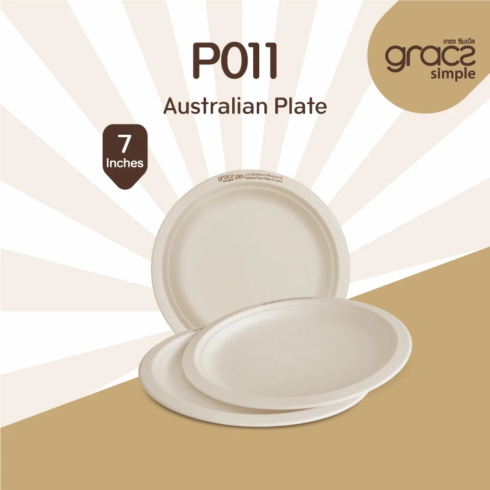 
Gracz Simple P011 Australian Plate 7 inches eco friendly packaging cup, bowl food containers Thailand 