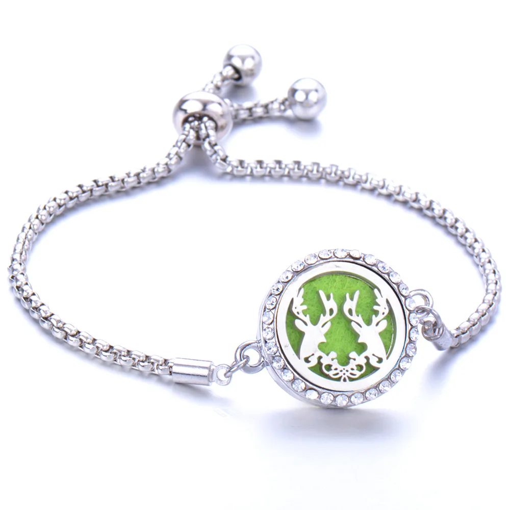 Женский изящный Регулируемый лечебный браслет из нержавеющей стали «сделай сам» с ароматизатором «Древо жизни», ароматизатором, диффузором эфирных масел для ароматерапии
