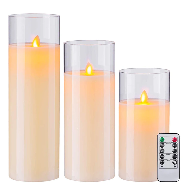 Светодиодное украшение для дома лидер продаж 2021 светодиодные 3D свечи с фитилем со стеклянной трубкой (Home +)