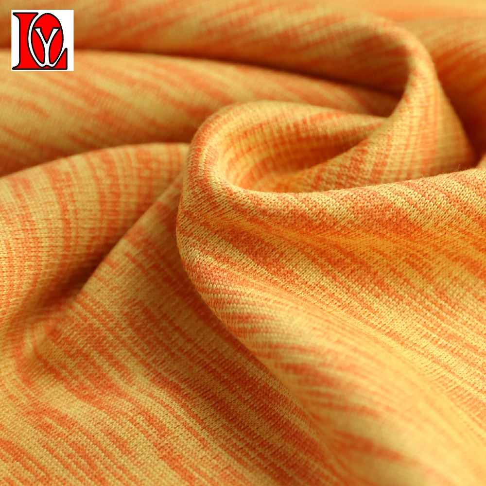 
polyester face heather peach back birdeyes fabric 