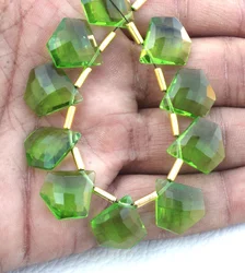 peridot quartz diamond shape stone faceted gemstone top drilled gemstone handmade stone jewelry making gemstone faceted quartz