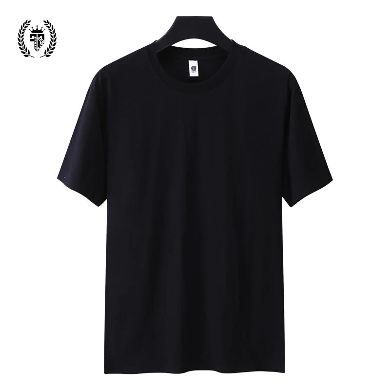 Drop Shoulder 100% Cotton  Custom Print OEM Logo Shirt Plain Blank Men Short Sleeve T Shirt  O Neck Tshirt