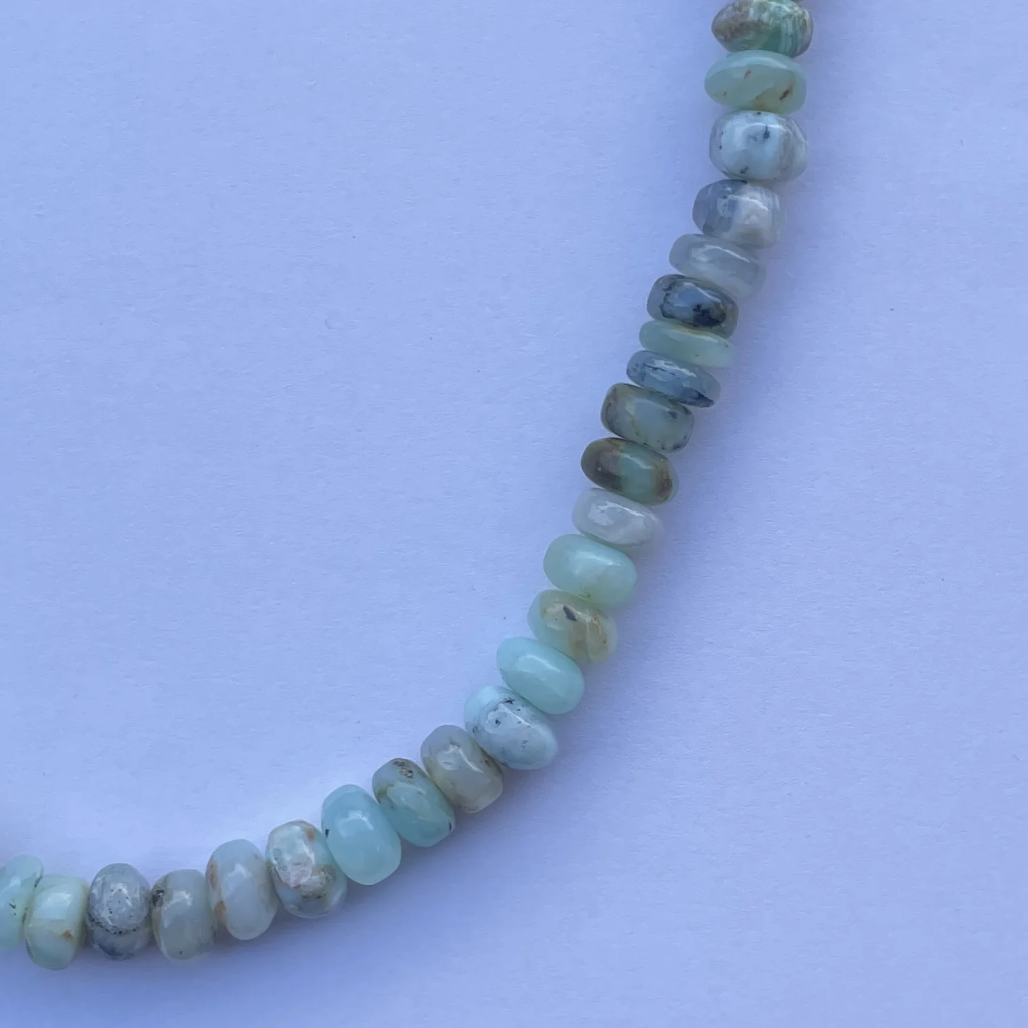 Natural Peruvian Opal Stone Smooth Rondelle Gemstone Beaded Necklace Jewelry from Supplier at Wholesale Price Regular Buy Now