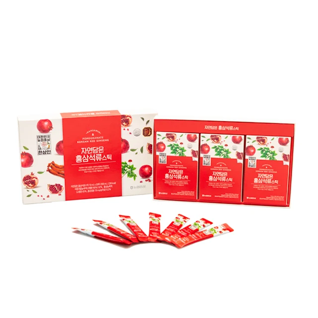 
Korean Nonghyup HANSAMIN 6 Years Red Panax Ginseng Roots Extract with Pomegranate 10ml * 30 Sticks 