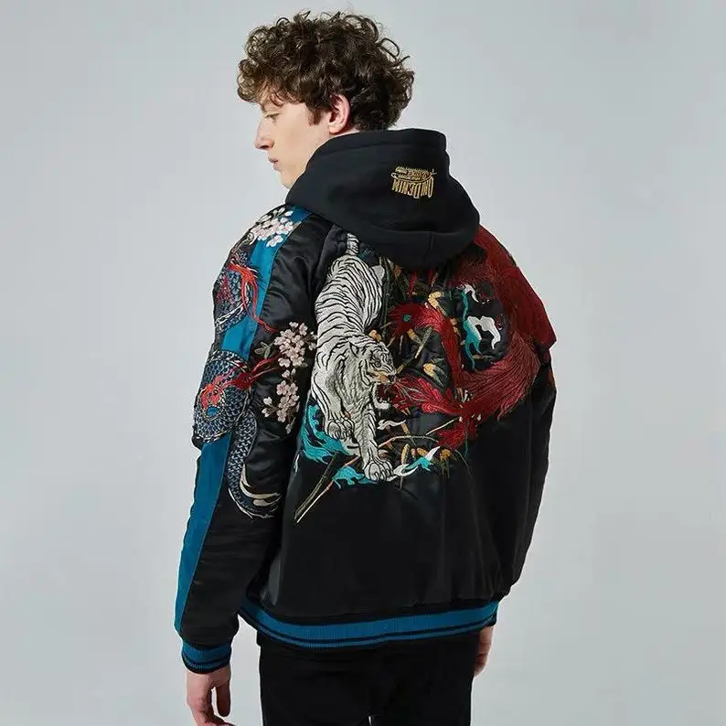 Top Quality Japanese Harajuku Embroidered Sukajan Souvenir Bomber Jacket