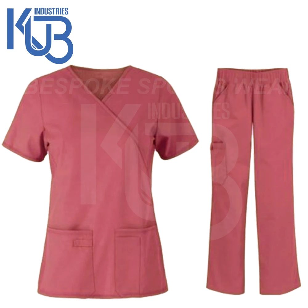 Fashionable Hospital Uniforms Scrub Spandex Stretch Breathable Women Set Medical Nursing Scrubs Uniforms Wholesale Skin Friendly