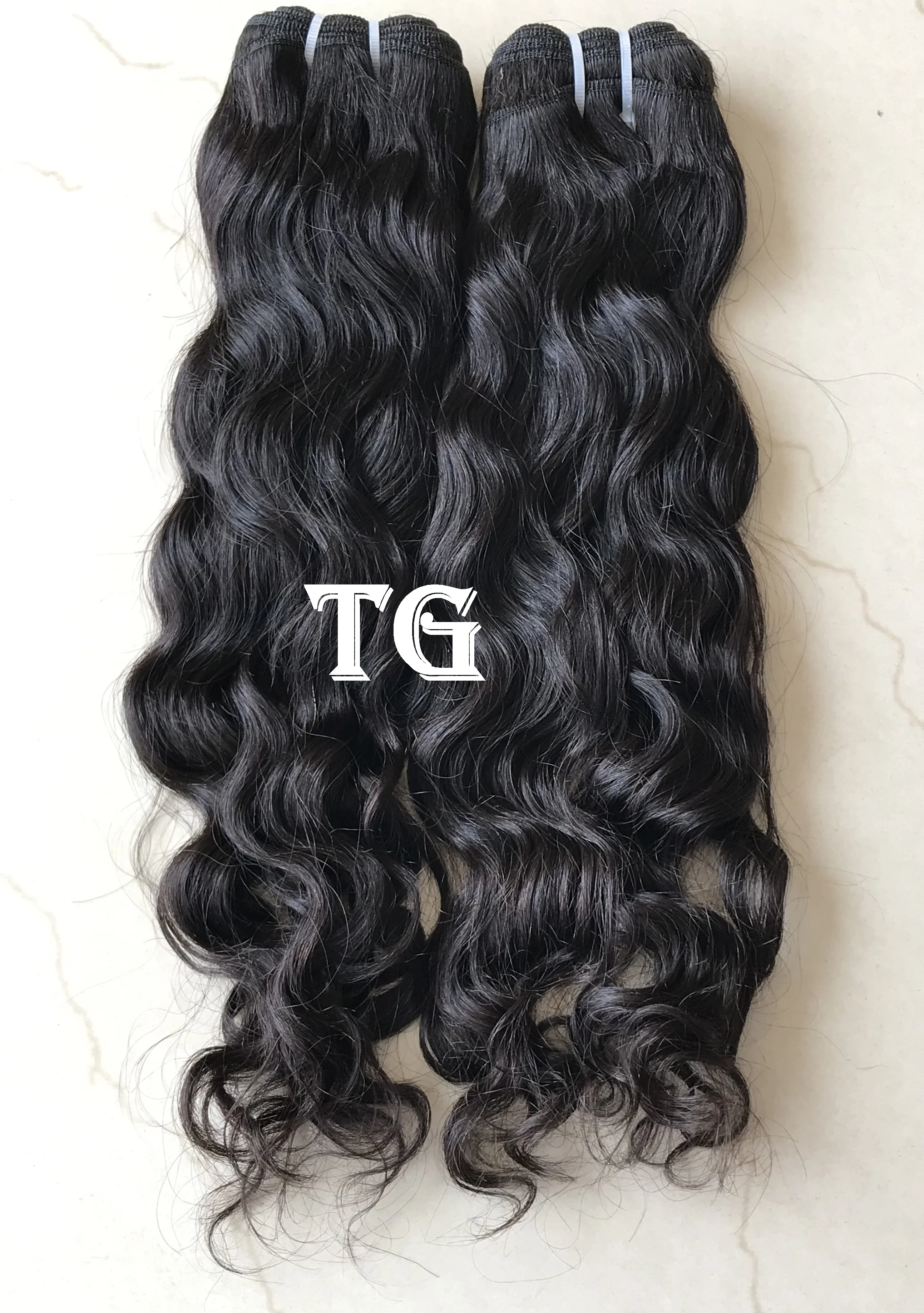 100% Unprocessed Brazilian Natural Water Wave Human Weft Hair Bundles Form Raw Indian Temple Hair Vendor