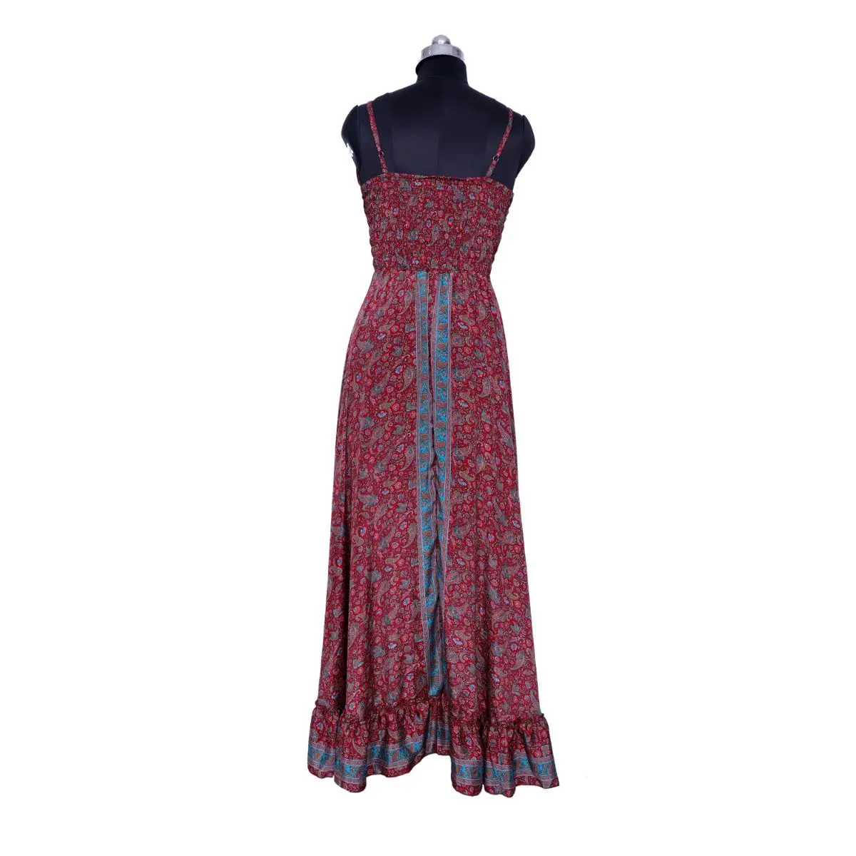 Sleeve less silk halter maxi dress long summer dress gypsy style clothing boho gift for women