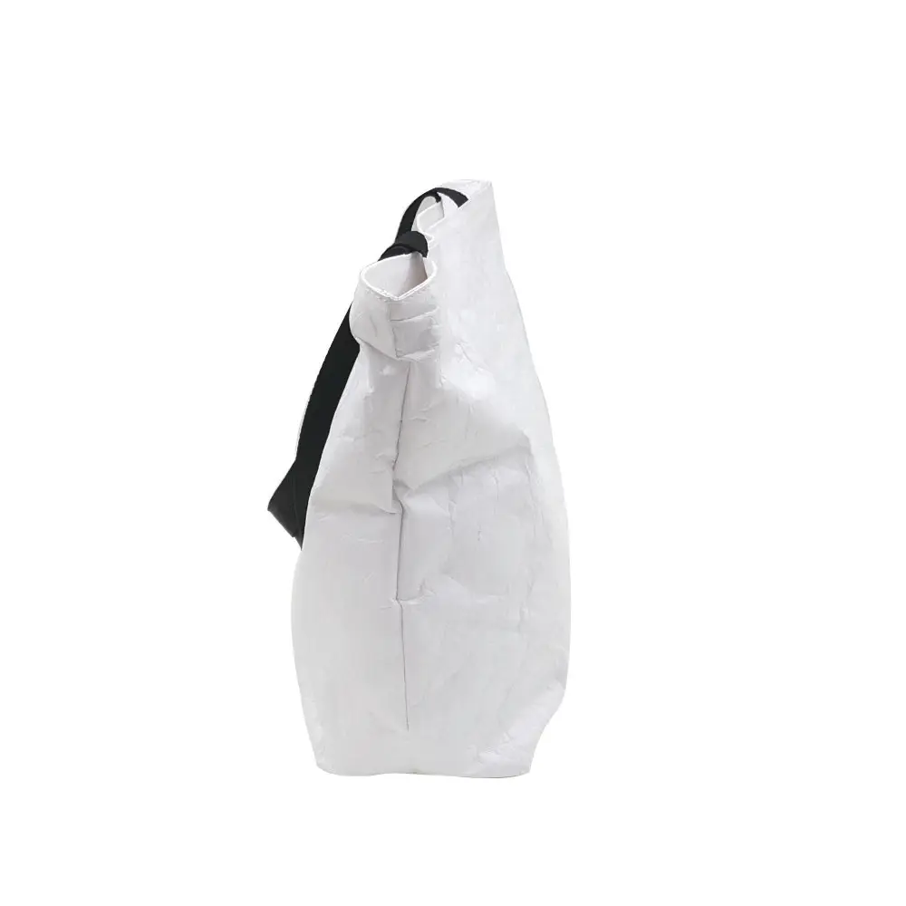 Durable Waterproof Kraft Pack Washable Leather Webbing Handle OEM logo Tyvek Tote Kraft Bag