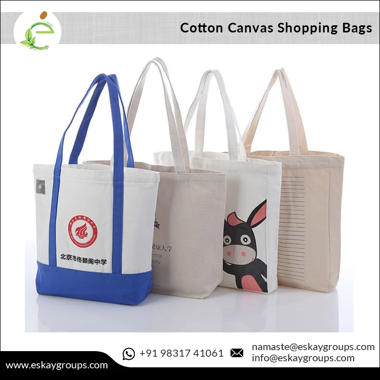 Highest Quality Custom Printed Cotton Canvas Promotional Shopping Nonwoven Bags at Wholesale Price