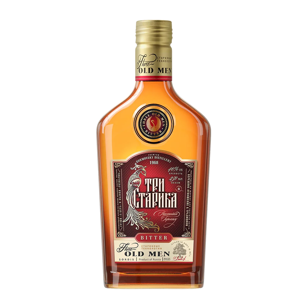 Натуральная горькая водка «Три пожилых человека» abv40%