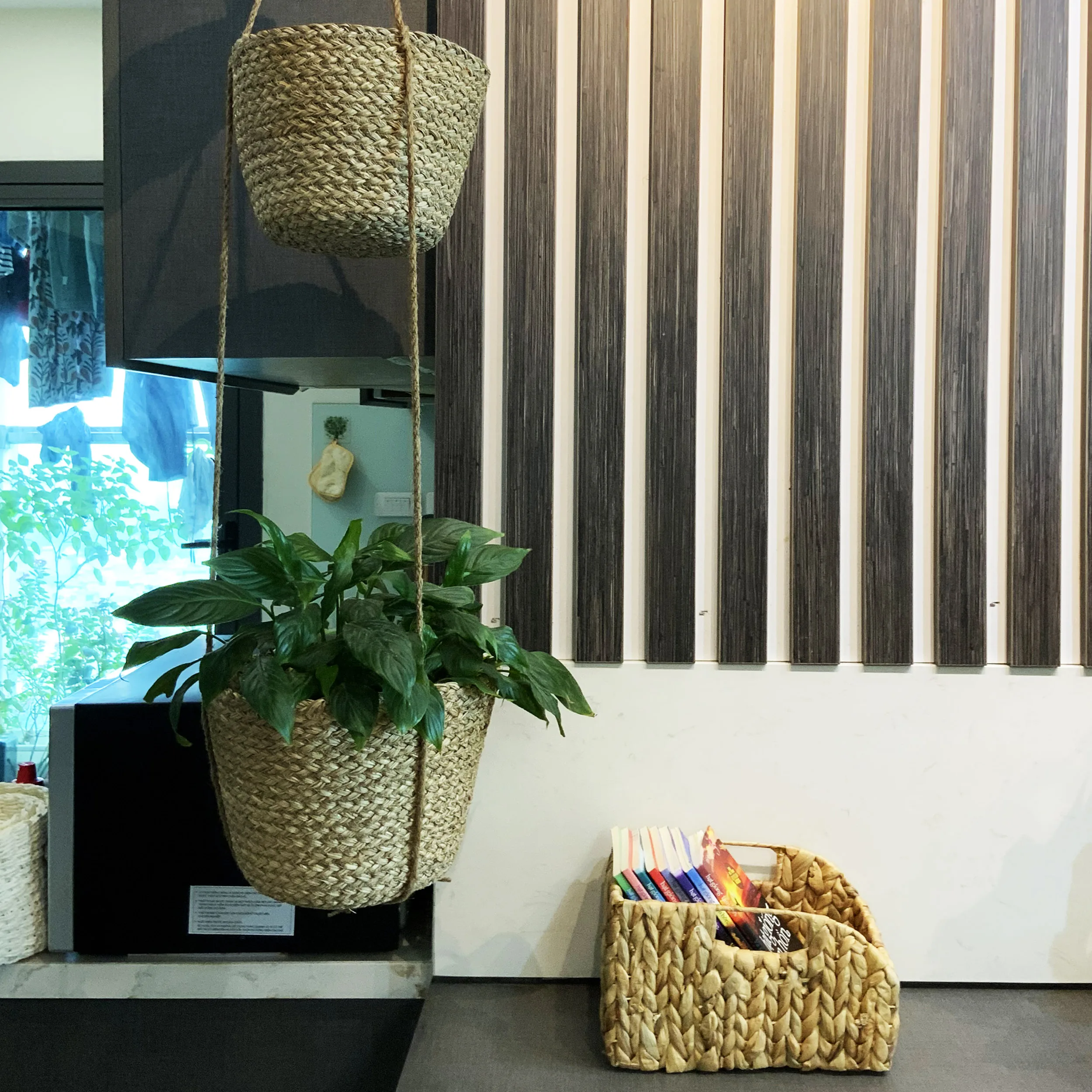 Лидер продаж 2021 подвесные кастрюли ручной работы корзина из морских водорослей держатель для цветочного горшка дома окна патио кухни ванной комнаты крыльца