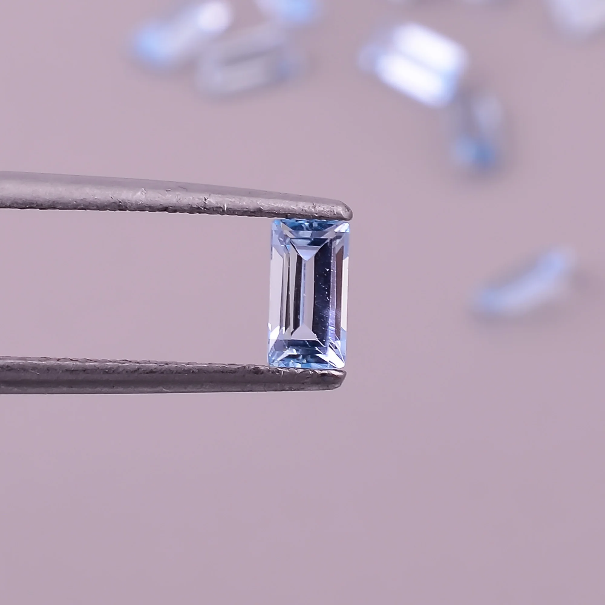 Wholesale Gemstone For Jewelry Making Faceted Calibrated Gemstone Sky Blue Topaz Gemstone Rectangle Shape Step Cut Blue Topaz