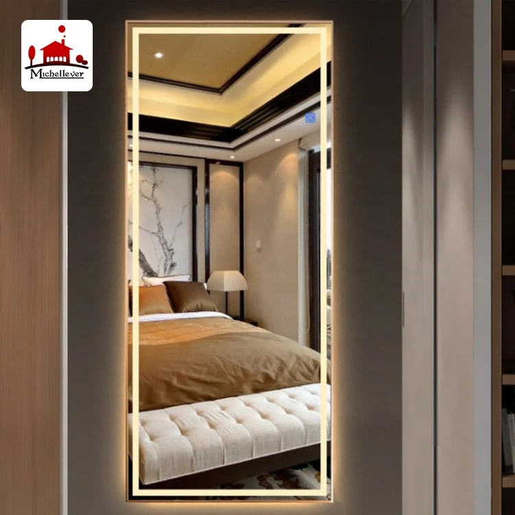 Полная длина стены для ванной комнаты с подсветкой зеркало декоративные led гардеробная комната