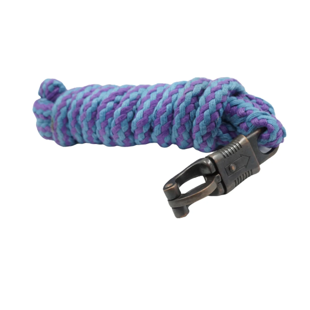 Buy Online Wholesale Price Horse Lead Rope Spun Polyester Soft Horse Lead Rope Zinc Panic Snap With Copper Antique