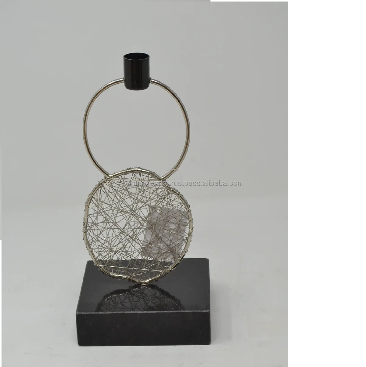 Metal Mesh Wire Design Decorative Candle Pillar Holder Organic Shape Metal Wire Mesh Design Candle Tealight
