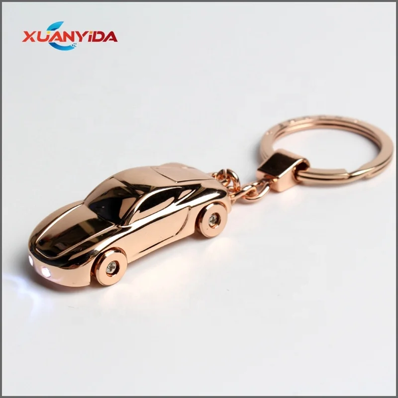 Hot sale zinc alloy LED light car key rings for Toyota