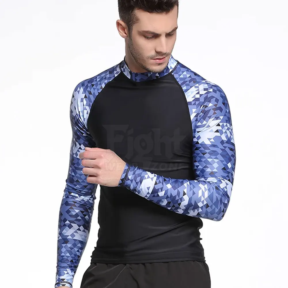 Изготовленные на заказ мужские топы с сублимационной печатью для защиты от УФ-лучей