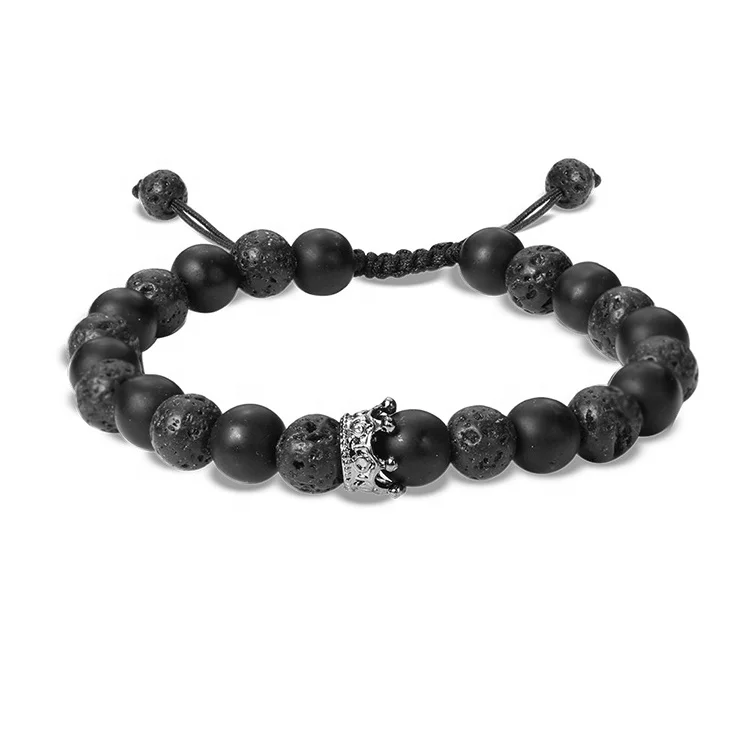 Gold Plated Beads Bracelet Imperial Crown King Couple Relationship Bracelets Luxury Fashion Charm Jewelry