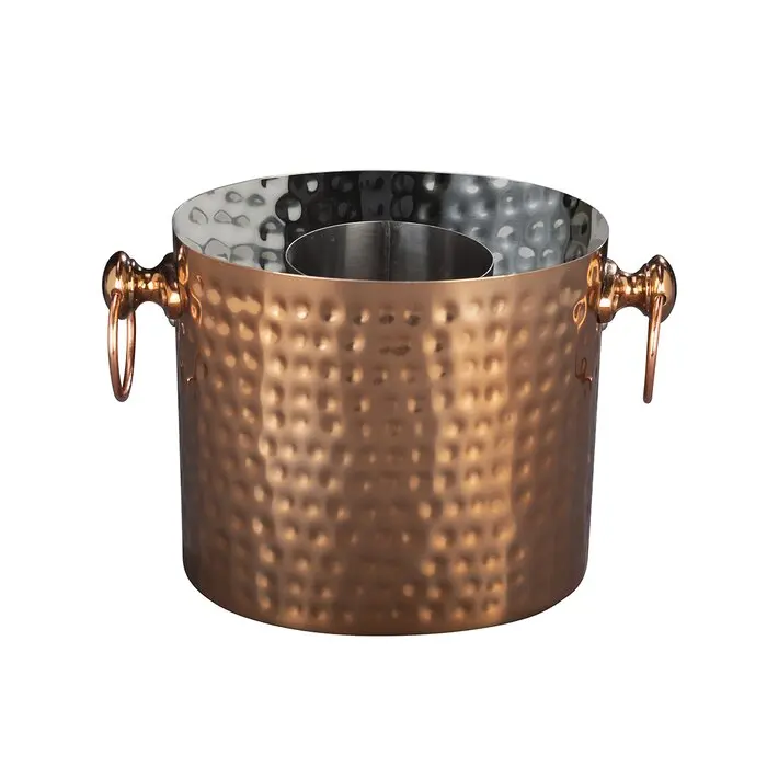 copper ice bucket hammered copper beverage tub hammered wine cooler