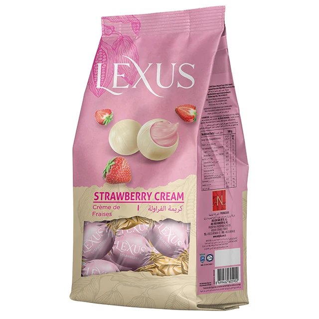 Premium Quality Candy White Chocolate Sweet Filled Strawberry Cream 250g Halal ISO Certified Wholesale Gift Box Valentines