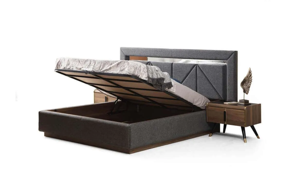 Bedroom Set Wardrobe Chest of Drawer Mirror Bed wth Storage Night Stand Modern istanbul style home living furniture (iDER Megan)