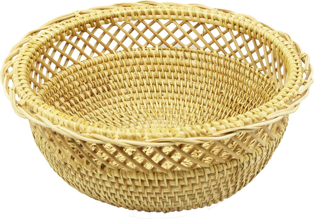 Elegant natural material storage basket Eco-friendly rattan basket handwoven rattan storage basket from Vietnam