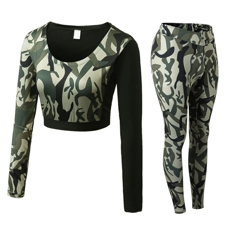 Оптовая продажа хорошее качество Женский комплект для йоги с начесом Быстросохнущий набор бега множеством карманов на молнии легкий