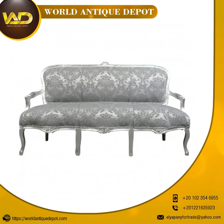 Top Selling Sofa Louis XV grey satin at Markert Price