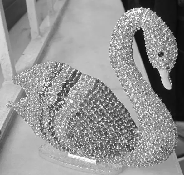 Silver gemstone swan